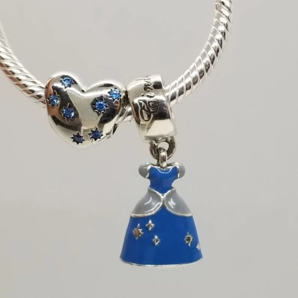 Pandora Disney Cinderellas Dress Dangle Charm - Picture 2 of 3